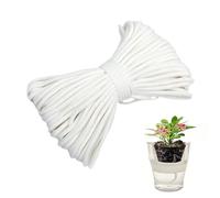 QIANAI 20m x 5mm Hilo Algodón Absorbente para Riego, Blanco Cuerda Mecha Autorriego, Riego Automático para Plantas de Interior, Autorriego Macetas Riego Plantas, Sistema Autorriego para Macetas Riego