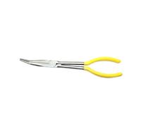 Qianly Pinza Larga Alcance Herramienta Extracción Cables Pinza Agarre Aislante Mango Antideslizante Diseño Ergonómico Acero Aislado Adecuado para Mecánicos, Nariz doblada a 45 grados.