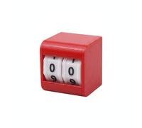 Qianly Registrador Mecánico Mesa Práctico Marcador Manual para Mesa Analógico Registrador con Ruedas Giratorias para Aula, Array, Rojo, 2 Dígitos