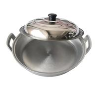 Qianly Sartén Aluminio Artesanal Sartén con Uso Versátil Parrilla para Estufa, 36 Cm, Modelo Mejorado Engrosado, 36 Cm De Diámetro, 2.25 Kg, Con Tapa