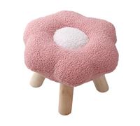 Qianly Taburete Pequeño Flor Forma con Tapizado Extraíble Reposapiés de Algodón PP Silla de Sofá Ligera Banco Suave Antideslizante Adecuado para Sala de Esta, Rosa, Individual