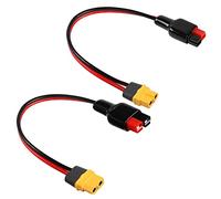 QIANRENON Conector de 12AWG 45A a XT60 hembra, cable de extensión de panel solar a adaptador de conector de batería de litio, para banco de energía al aire libre, paquete de batería de litio, 30cm