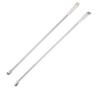 QIBZI Espátulas de laboratorio Cuchara de acero inoxidable, mini micro cuchara, cuchara de laboratorio, cuchara micro medicinal plateada de 22 cm (2 piezas)