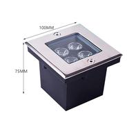 QICBYING 4W Luces De Paisaje - Luces Cuadradas Empotradas En El Suelo, Foco Empotrable Para Exteriores, Lámpara Cuadrada Empotrable Para Jardín Impermeable IP67(Yellow Light,4W(110-240V))