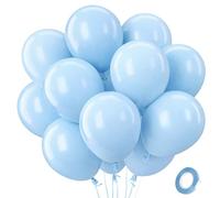 QIFU 100 Piezas Globos De Cumpleaños Colores Globos Azul Macarrón Grandes Redondos Helio Happy Birthday Decoracion Cumpleaños 1 Año Baby Shower Revelacion Genero Bebe De Aniversario 12 Pulgadas