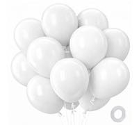 QIFU 100 Piezas Globos De Cumpleaños Colores Globos Blanco Grandes Redondos Helio Happy Birthday Decoracion Cumpleaños 1 Año Baby Shower Revelacion Genero Bebe De Balones Aniversario 12 Pulgadas