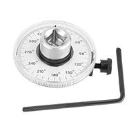 Qiilu Medidor de llave dinamométrica de 1/2 pulgada, kit de herramientas de medición de trinquete de rotación de ángulo de coche, medidor de ángulo de de 1/2 pulgada