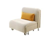 QINGGANG-0224 Sofá de salón Sofá Cama Plegable, sofá, Individual tapizado con Rueda, de Invitados for Sala Estar, Oficina en casa Sillón reclinable(Blanco,100cm)