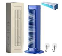 Qinux Breezamax, pequeño refrigerador de aire acondicionado, ventilador de refrigeración de aire portátil recargable con control remoto, 3 velocidades y oscilación de 60°, para dormitorio oficin blue