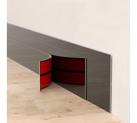 QIPN 3 Metros Autoadhesivo Cinta Decorativa de Pared Dorada autoadhesiva Moldura de Pared de Acero Inoxidable moldura Metalizada y moldura de Pared Rib(Size:Width 11cm/4.33inch,Color:Negro Brillante)