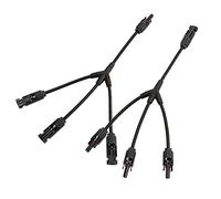 QitinDasen 1 Par Profesional Solar Panel Cable Conector, Fotovoltaico Cable Conector, Y Tipo 3 Branch Solar Conector MFFF/FMMM, Solar Fotovoltaico Paralelo Conector