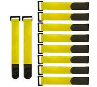 QitinDasen 20 Piezas 20 X 2 cm Nailon Cables Bridas, Correas de Cable Reutilizables, Tiras de Cable Ajustables, Ataduras de Cable Multiusos con Gancho y Bucle (Amarillo)