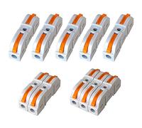 QitinDasen 55Pcs KV211 Palanca Tuerca Cable Conector, 1 en 1 Fuera Bilateral 2 Puertos Compacto Conductor, Rápido Cable Resorte Bloque Terminal (Combinación Libre)