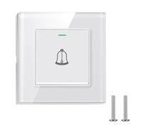 Qivine Pulsador Timbre Exterior 8,6 x 8,6 cm para Caja Empotrada de 68 mm | Timbre Casa Sencillo y Simple, Ding-Dong Interruptor de Timbre 220~250 V, Fácil Montaje, para Hogares y Hoteles