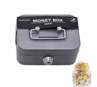 Qiwieod Hucha con candado, de dinero de metal, minicaja fuerte, banco de dinero, de dinero de metal resistente para recoger monedas para niños y adultos