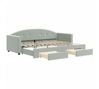 QJBSAVVA Cama de día extensible con cajones, color gris claro, 80 x 200 cm, sofá cama 2 en 1 de terciopelo con ruedas para salón y dormitorio, cama de invitados estable, cama funcional para adultos e
