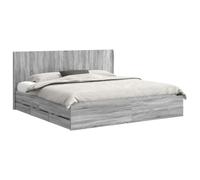 QJBSAVVA Estructura de cama con espacio de almacenamiento y cabecero de 6 | Cama doble resistente de madera para dormitorio con compartimentos integrados, somier de láminas y acabado fácil de limpiar.