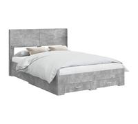 QJBSAVVA Estructura de cama de 120 x 200 cm con cabecero y espacio de | Práctica cama funcional de 120 x 200 cm con compartimentos para más orden en el dormitorio, material de madera estable en