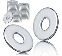 qjuwhua Arandelas M8 100 unidades DIN 9021 de acero galvanizado, grandes arandelas para carrocería, arandelas planas redondas para tornillos, pernos roscados, varillas roscadas, tuercas
