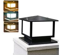QJUZO Farola Exterior Jardín 12W LED de Sobremuro Aluminio Antracita Rústica E27 Columna Decorativa Poste IP44 3000K-6000K, Max.40W