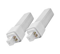 QLEE 6W Luz Diurna Natural G24q Luz Led De 4 Pines Igual A Bombillas Cfl De 13 Vatios Pl-C Retrofit Lámpara Fluorescente Compacta 660Lm 314° Rotación Libre EmpotraDa Bombilla Verde Paquete De 2
