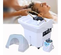 QMBLSNSQ Equipo Para Head Spa Con Depósito De Agua De 60L, Incluido Nebulizador Y Campana De Vapor, Lavacabezas Portatil Equipado Con Ruedas Silenciosas, Adecuado Para Salones De Peluquería (Blanco).