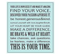 QMIQXIWS Motivational Phrases Your Life is Now Seize It Make It Amazing This is Your Time Posters Prints Home Wall-Art Decor Inspirational Sign(Framed,12x18inch(30x45cm))