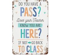 QMIQXIWS School Nurse Clinic Sign Do You Have A Pass Question Metal Tin Wall-Art For Health Office 8 X 12 in