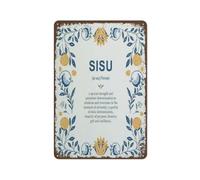 QMKADFQXF Vintage Sisu Metal Tin Sign Finnish Stoic Determination Definition Retro Nordic Print For Bar Man Cave Wall 8 X 12 inch
