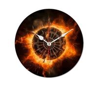 QMNVBDS Reloj de pared con tablero de dardos, reloj de pared a pilas, sin escala, reloj de pared grande, reloj de pared de madera, relojes de pared para sala de estar, reloj de pared silencioso