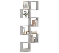 Qnhdfrt Juego de 6 estanterías de pared de color gris Sonoma 30 x 15 x 30 cm, material de madera maciza, ahorro de espacio, estantería moderna para salón, oficina, cocina, baño