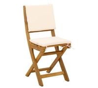 Qnhdfrt Juego de 8 sillas de jardín plegables de madera maciza de acacia, sillas de jardín con cojines de color blanco crema, sillas rústicas para balcón para terraza y jardín, 36 x 46 x 85 cm