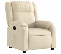 Qnhdfrt Sillón de relax de tela color crema con función reclinable manual 135°, ahorra espacio, 77 x 95 x 99 cm, cómoda silla de lectura para salón, dormitorio y espacios pequeños
