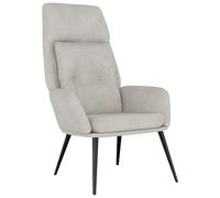 Qnhdfrt Sillón de relax gris claro, aspecto de ante, 70 x 77 x 94 cm, estructura de metal acolchada, cómoda silla de lectura, diseño moderno para espacios pequeños, salón, dormitorio, balcón