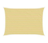 Qnhdfrt Toldo rectangular de 3 x 6 m, color amarillo y blanco, de HDPE, resistente al viento, para terraza, jardín y balcón, lona resistente con ojales y cuerda