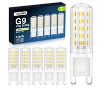 QOJUX 3,2 W G9 Bombillas LED blanco frío, clase energética C, 34 LED, 520 lm, equivalente a halógenas de 40-50 W, 6000 K, CA 220-240 V, sin parpadeos, no regulables, paquete de 5