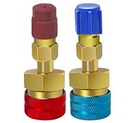qokeeu Adaptador para refrigerante a/c,Acopladores rápidos r1234yf a r134a - Adaptador de conversión para Kit de Recarga de Aire Acondicionado de Lado Alto/bajo, Accesorios de refrigerante de CA