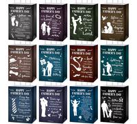QOUBAI 48 bolsas de regalo cristianas para el día del padre, suministros para fiestas, bolsas de regalo, versículos cristianos de la Biblia, bolsa de papel con asas para papá, abuelo, suministros de