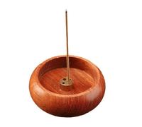 QOWIJEX 1 Pieza Porta-Incienso, Mini Varilla para Incienso, Quemador De Incienso con Cuenco De Madera,Porta-Incienso de Madera, Productos Budistas, Porta Incienso con Cuenco-Madera de Peral