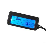 QOXEZY 1 termómetro interior y exterior para coche con sensor de cable de 1,5 m, termómetro exterior interior de coche de 12 V, pantalla LCD digital, termómetro (azul)