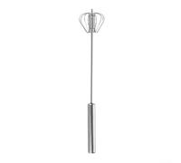 QOXEZY Batidor semiautomático de acero inoxidable, batidora manual para mini batidora, diseño compacto para preparación de alimentos en el hogar, crema batida, masa mezcladora (trompeta)