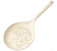 QOXEZY Cuchara ranurada de silicona, colador de cocina resistente al calor para fideos de pasta y albóndigas | Cuchara profunda con mango ergonómico, utensilio de cocina de drenaje rápido (A)