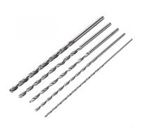 QOXEZY Juego de brocas HSS extralargas, 5 unidades, 150 mm, vástago recto de 2 a 5 mm para perforar madera, plástico, aleación de aluminio, acero de alta dureza, herramienta de taller profesional