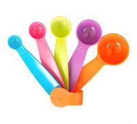 QOXEZY Juego de cucharas medidoras de plástico, 5 piezas de herramientas de cocina codificadas por colores para hornear, cocinar y porciones precisas de ingredientes
