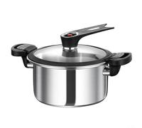QOXEZY Olla de cocción lenta a presión de 3,5 L con carcasa de acero inoxidable, para una limpieza sin esfuerzo, para cocinar y cocinar al vapor, para recalentamiento de llama abierta, opciones verde