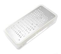 QOXEZY Rallador de mano de acero inoxidable | Cortador multiusos de queso y verduras con agarre ergonómico antideslizante (B)