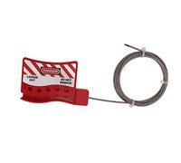 Qqmora Cerradura de Cable de Etiquetado y Bloqueo Ajustable, Acero Inoxidable Duradero, Longitud de 6.56 Pies con 5 Orificios de Bloqueo para Uso Químico Industrial