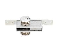 Qqmora Cerradura de Puerta Central con Marco de Vidrio de Acero Inoxidable de Alta Seguridad para Puertas de Escaparate de 45 Mm a 47 Mm, Construcción Duradera y Fácil de Instalar, 3 Llaves