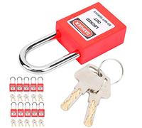 Qqmora Juego de 10 Candados de Bloqueo, Candados de Seguridad de Nailon Duraderos para Aplicaciones de Etiquetado, Uso Industrial de Productos Químicos y Energía, Tamaño de 38 Mm (Roja)