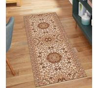 QQrunner Alfombra de pasillo antideslizante, lavable, vintage, 60 x 60 cm, alfombra de pasillo o cocina, por metros, color naranja